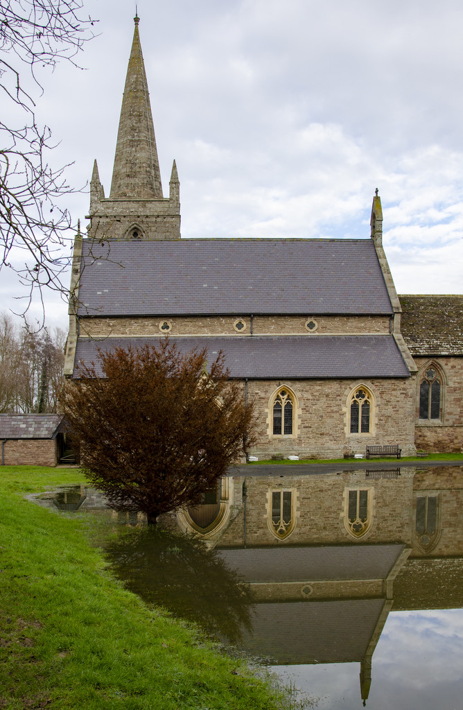 Flooded churchyard by clivee