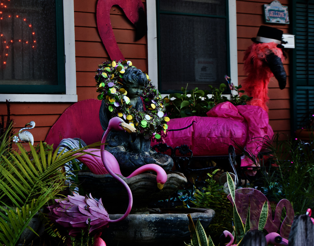 Mardi Gras Flamingos by eudora