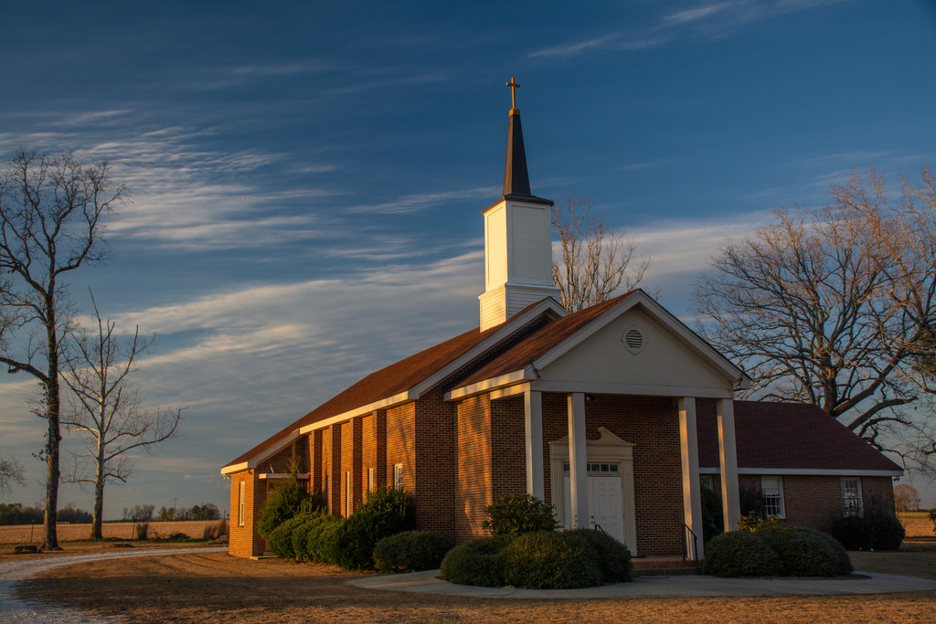 Rural church in the golden hour light... by thewatersphotos