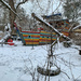Colorful boat in the snow.  by cocobella