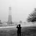 Sandie Lee, the light house and the fog.  by clayt