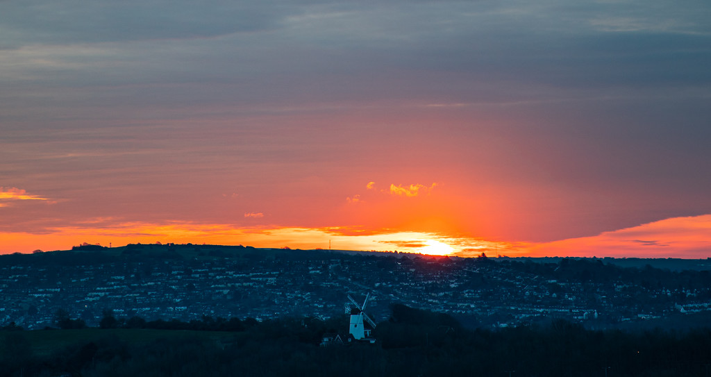 Sunrise over Patcham Mill by peadar