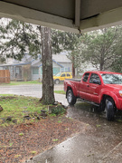 25th Aug 2020 - Rain and red truck