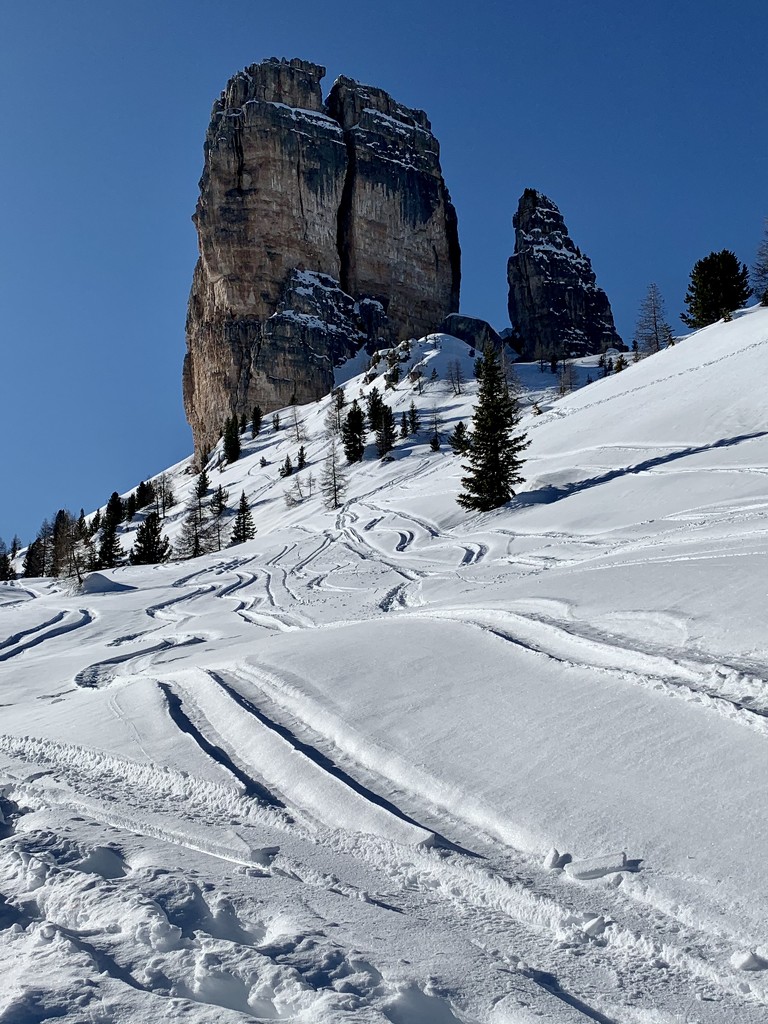 Ski trails under the big one of the 5 Towers by caterina
