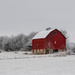 Red Barn in Winter Snow by kareenking