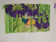 8th Feb 2021 - Diana's orange birdie and purple flowers