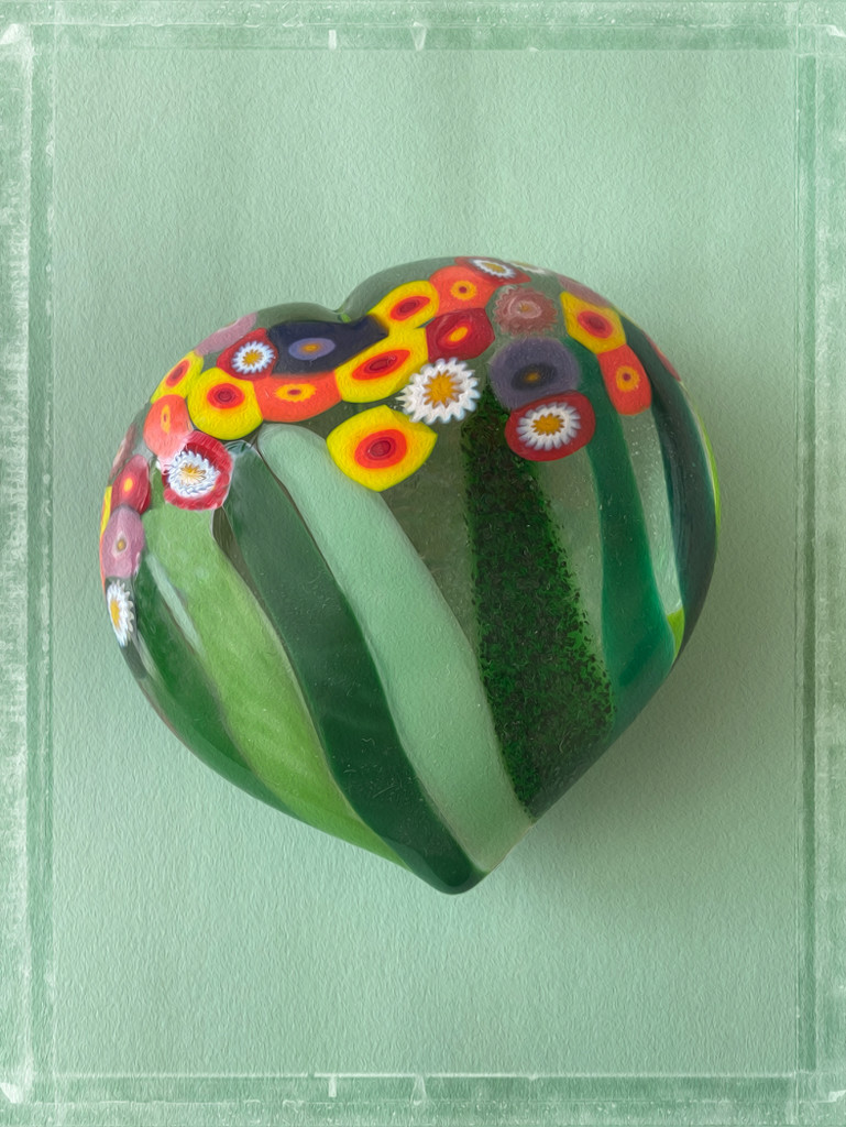 Green Heart Paperweight by sprphotos