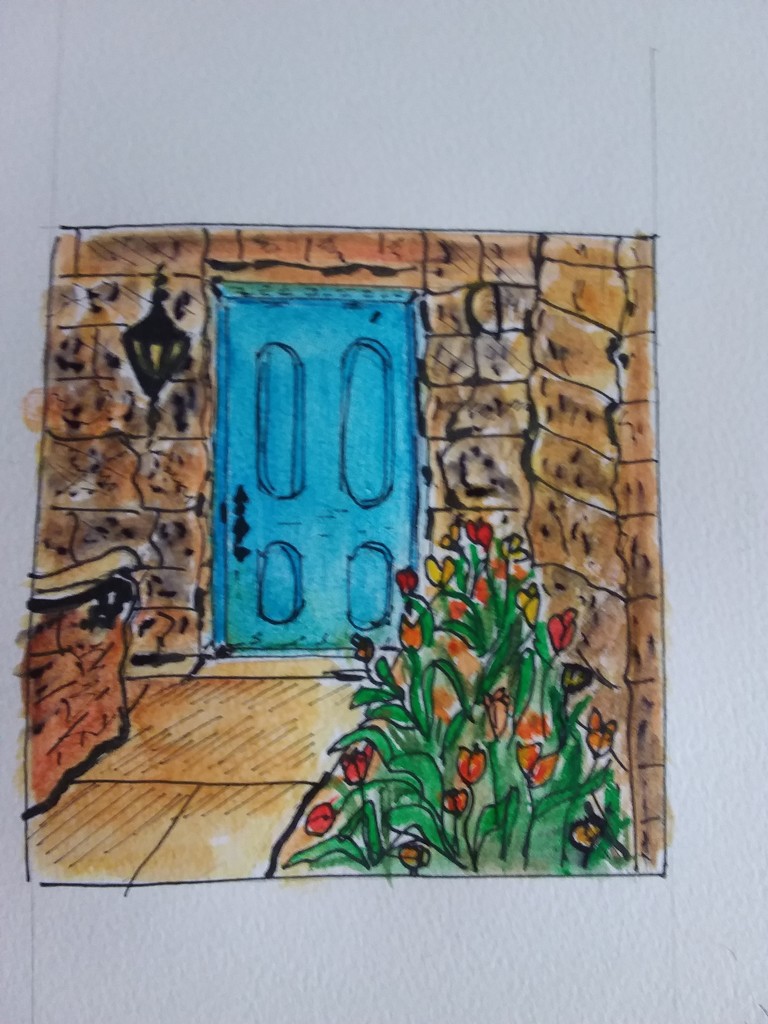 Door and Tulips by artsygang