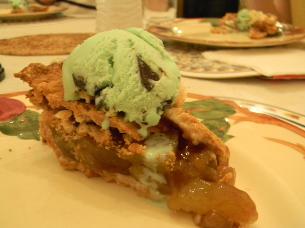 Slice of Apple Pie with Ice Cream by sfeldphotos
