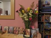 17th Mar 2021 - Flowers, and icons from Mull Monastery.