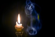 17th Mar 2021 - Candle with Blue Light