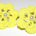 Yellow crocheted earrings by homeschoolmom