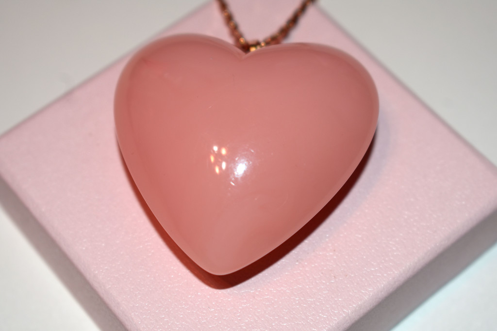 Pink heart necklace by homeschoolmom