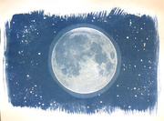 29th Mar 2021 - Cut-Out Moon with Freshly-Ground Black Pepper Flakes Cyanotype 