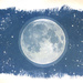 Cut-Out Moon with Freshly-Ground Black Pepper Flakes Cyanotype  by juliedduncan