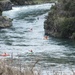 Kayakers on Hurunui River Lake Sumner Forest Park by Dawn