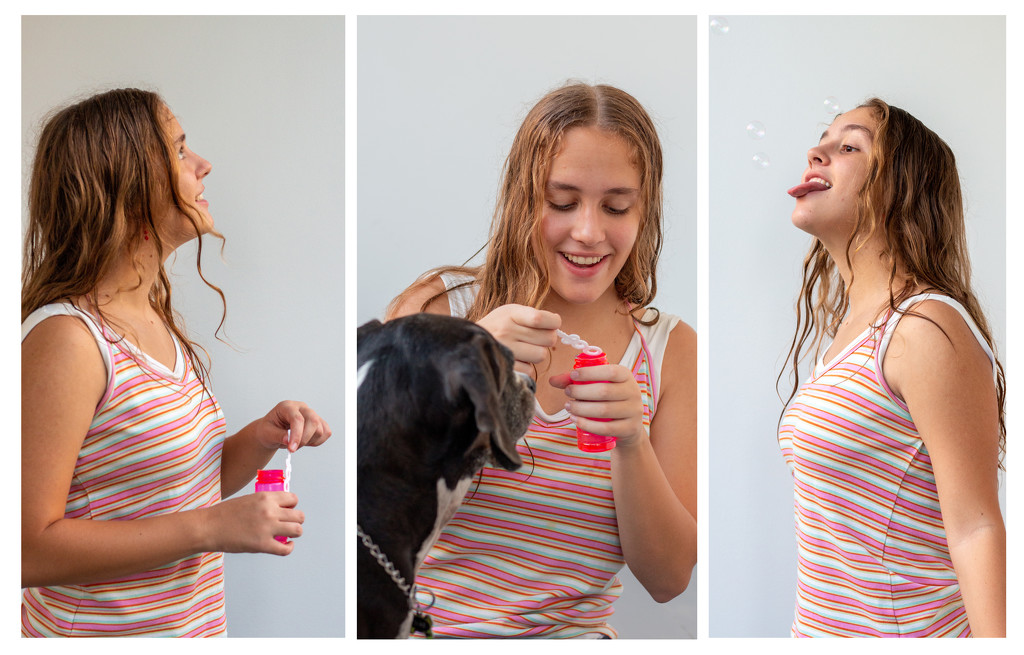 Blowing bubbles - Triptych by ingrid01