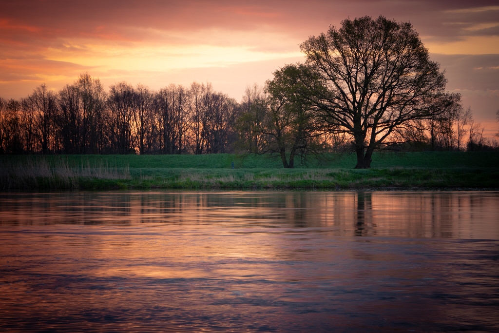 Sunrise at the Odra river by j_kamil