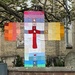 Saw this cross today ..made from knitted squares. by yorkshirelady