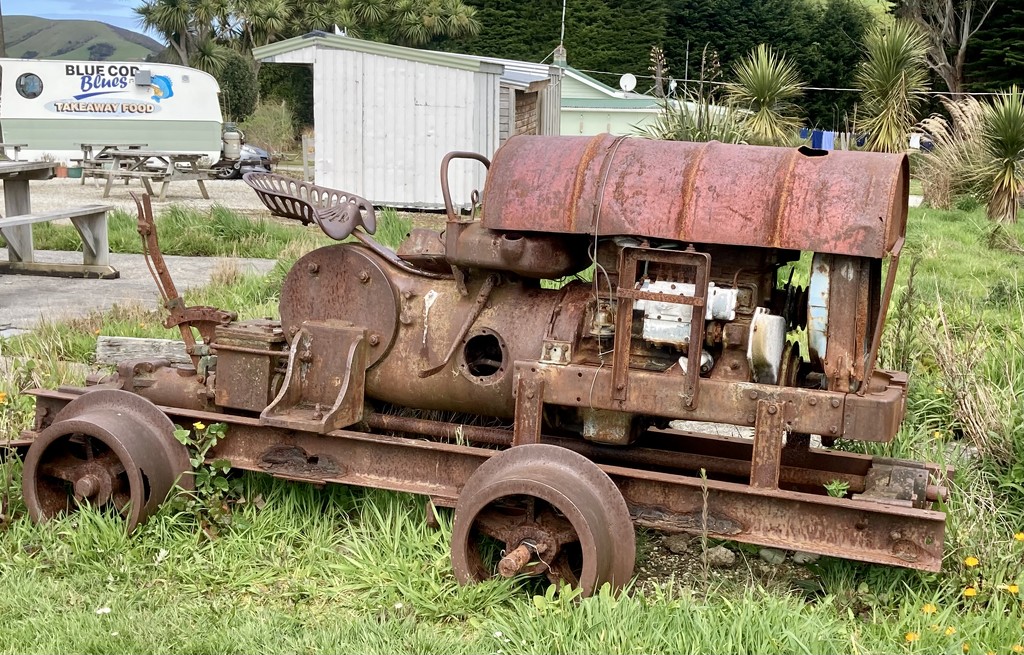 Not sure what this is ? Old tractor or steam engine ? by Dawn