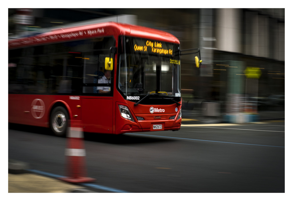 Red bus by dkbarnett