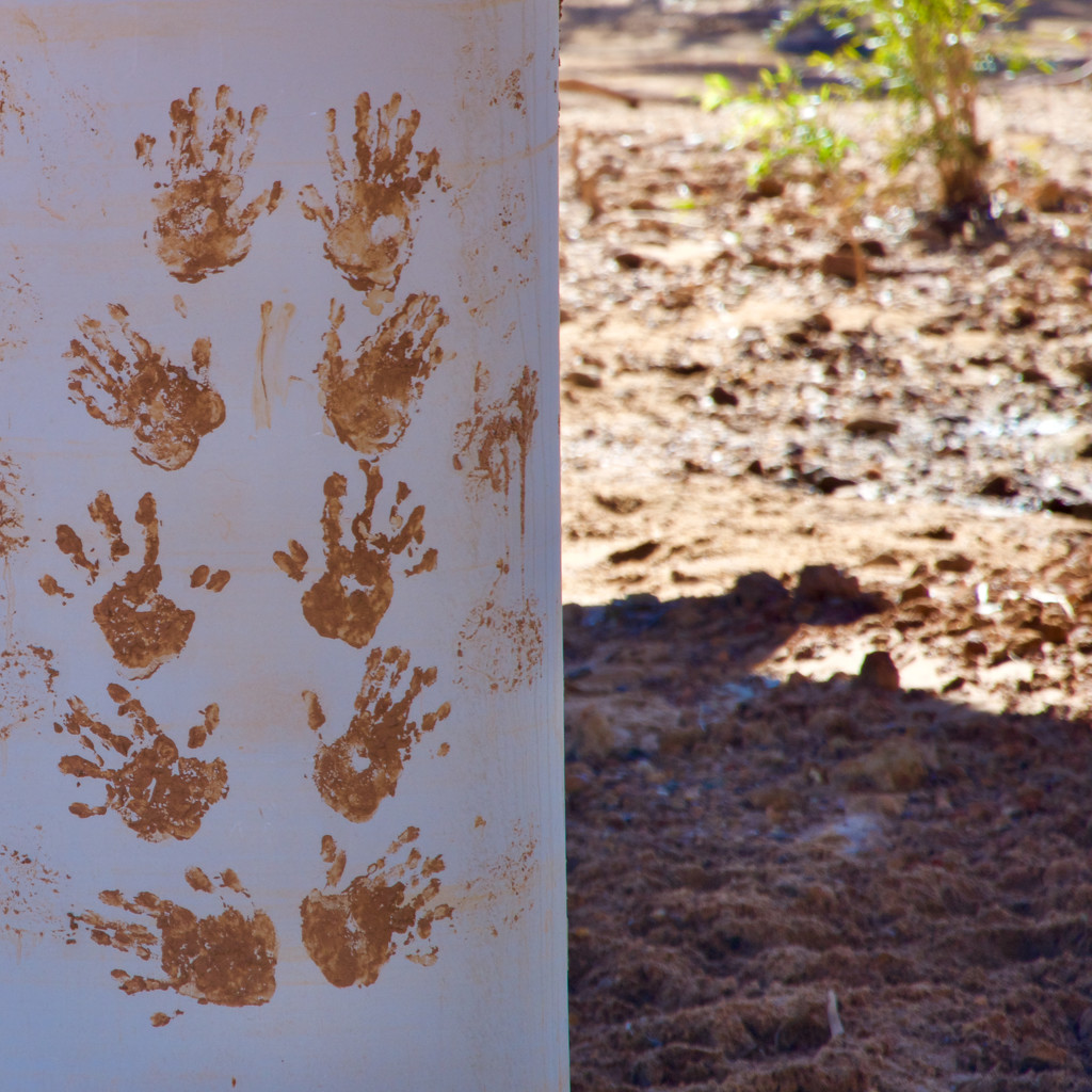 Muddy Handprints Under The Bridge DSC_9430 by merrelyn