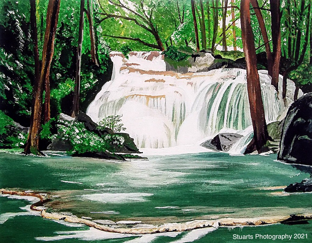 The waterfall (painting) by stuart46