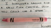 11th May 2021 - spare pink crayon
