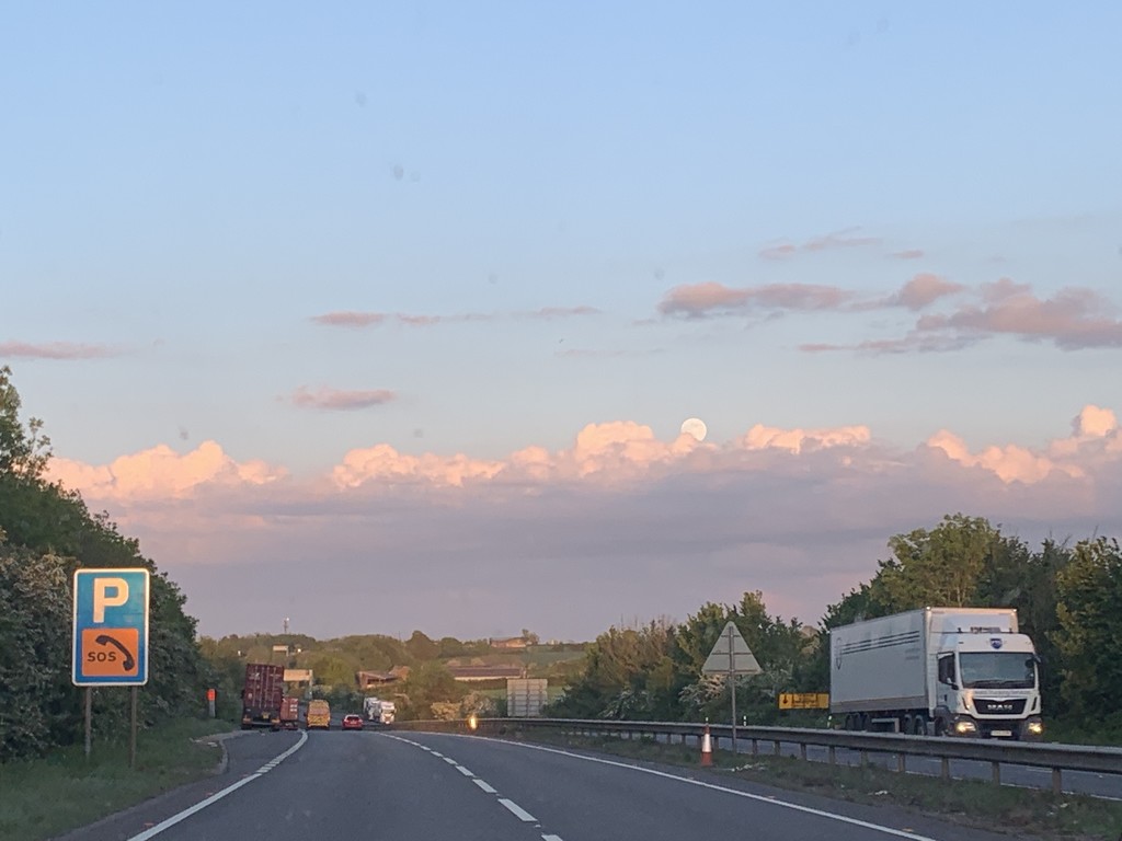 Moonrise over the A14 by judithg