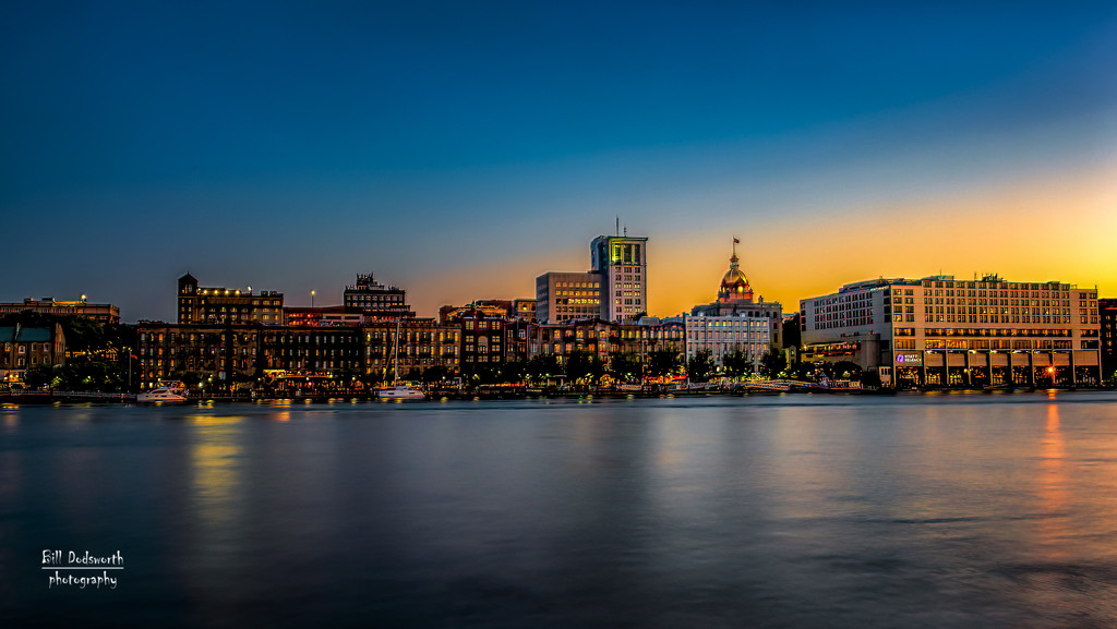 Sunset on downtown Savannah by photographycrazy
