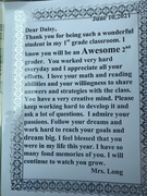 14th Jun 2021 - A letter from her teacher