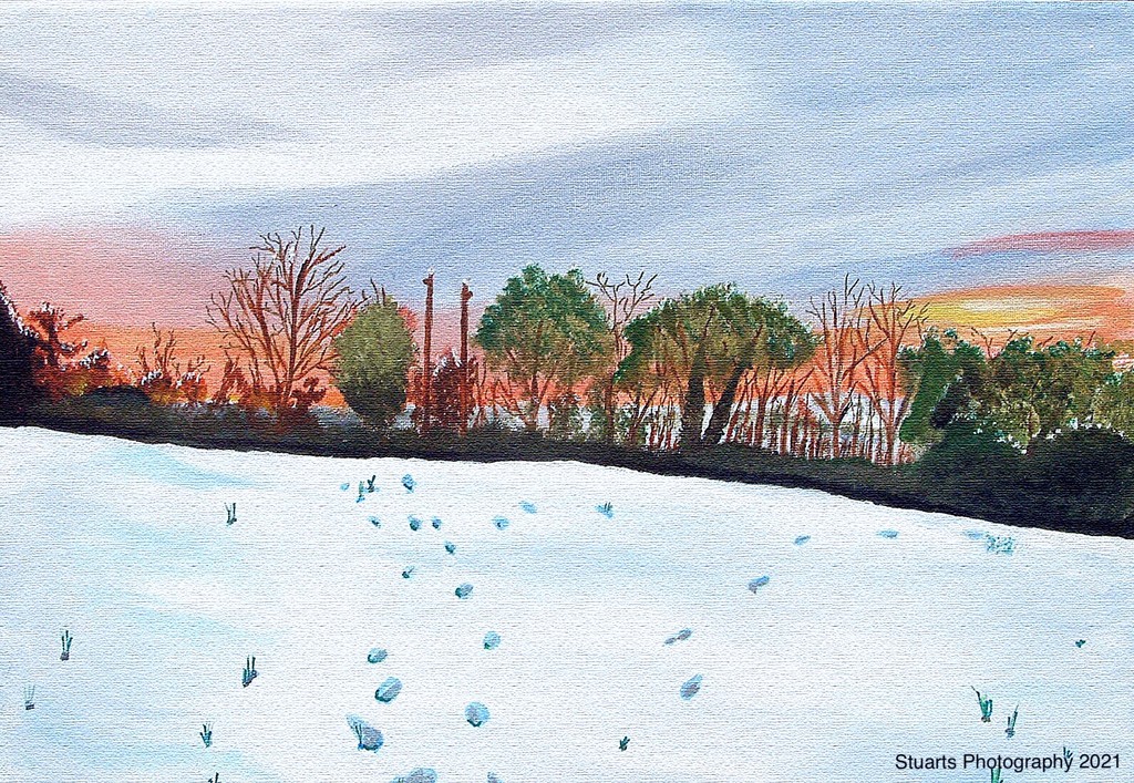 Winter sunrise (painting) by stuart46