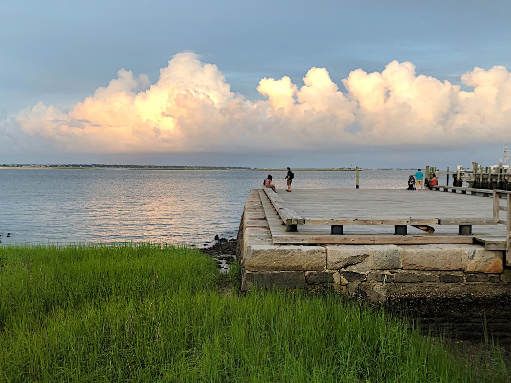 Old Adgers Wharf and sumner clouds at Charleston Harbor by congaree