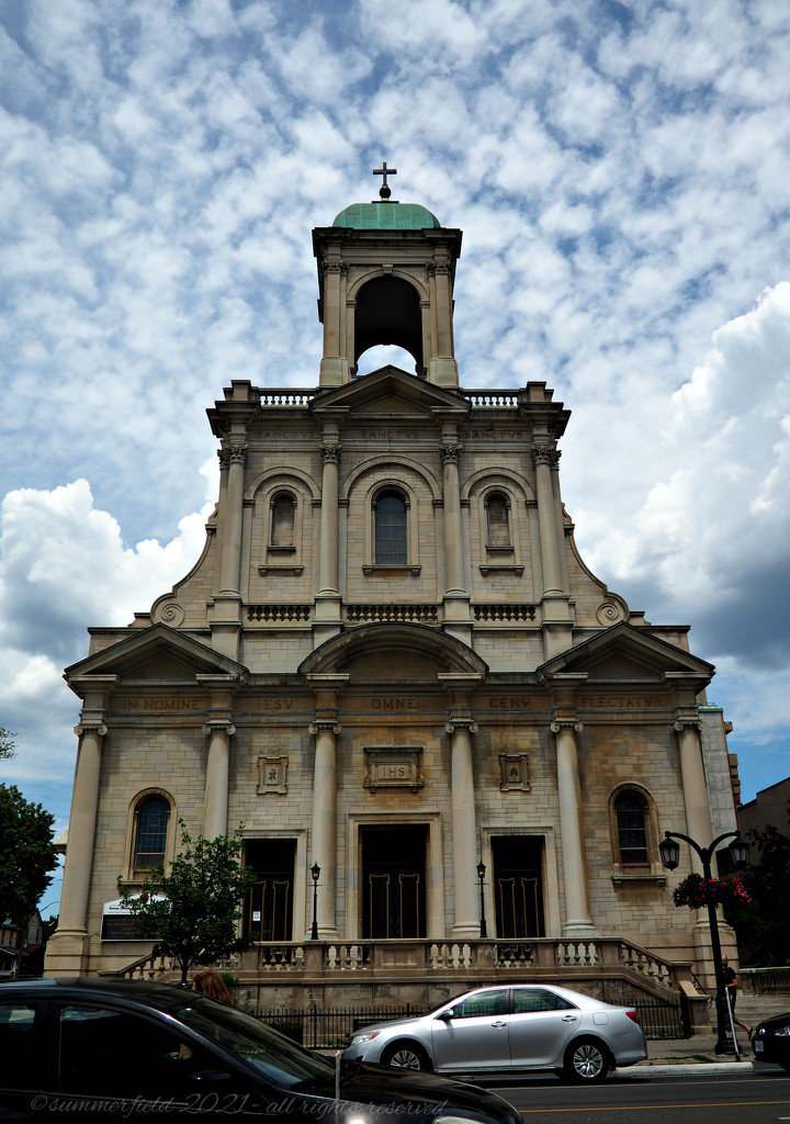 the holy name parish church façade  by summerfield
