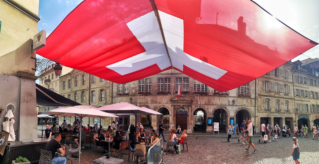 Giant Swiss flag.  by cocobella