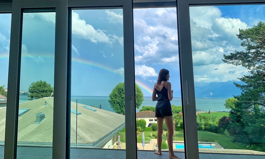 Alix admiring the view and the rainbow.  by cocobella