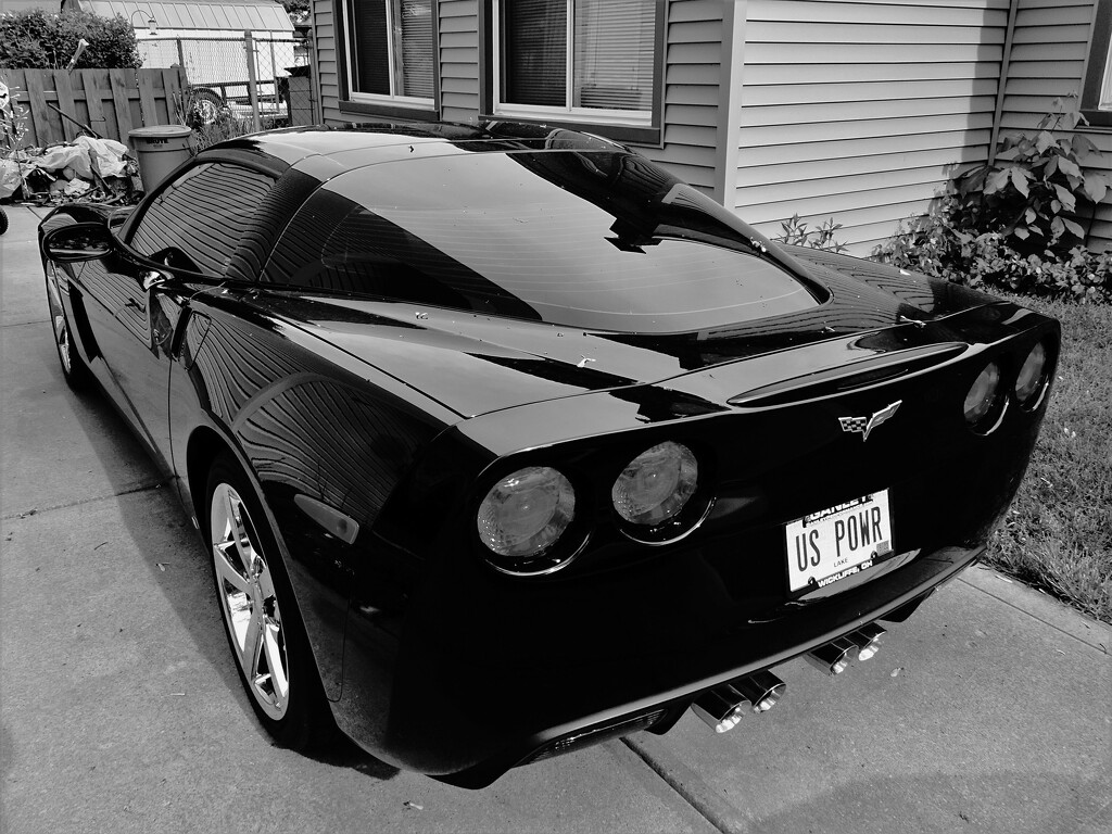 The Corvette in Black and White by brillomick