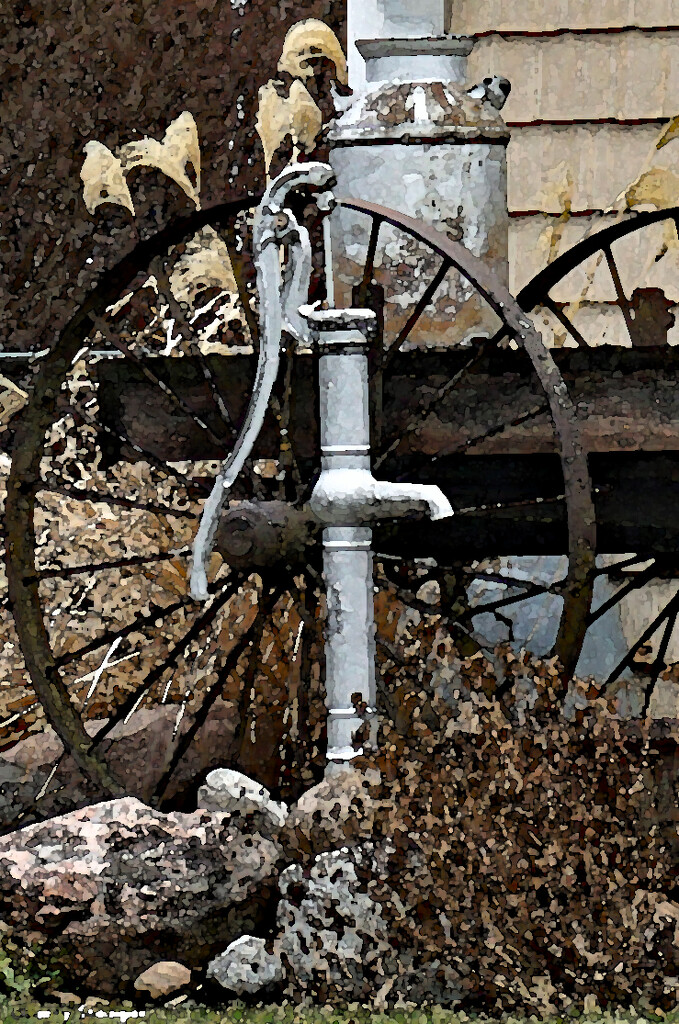 Water pump and jug Water color by larrysphotos