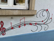 3rd Jul 2021 - Music and hearts on the wall. 