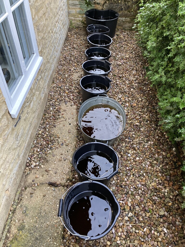 7 buckets and an old tin bath by sianharrison
