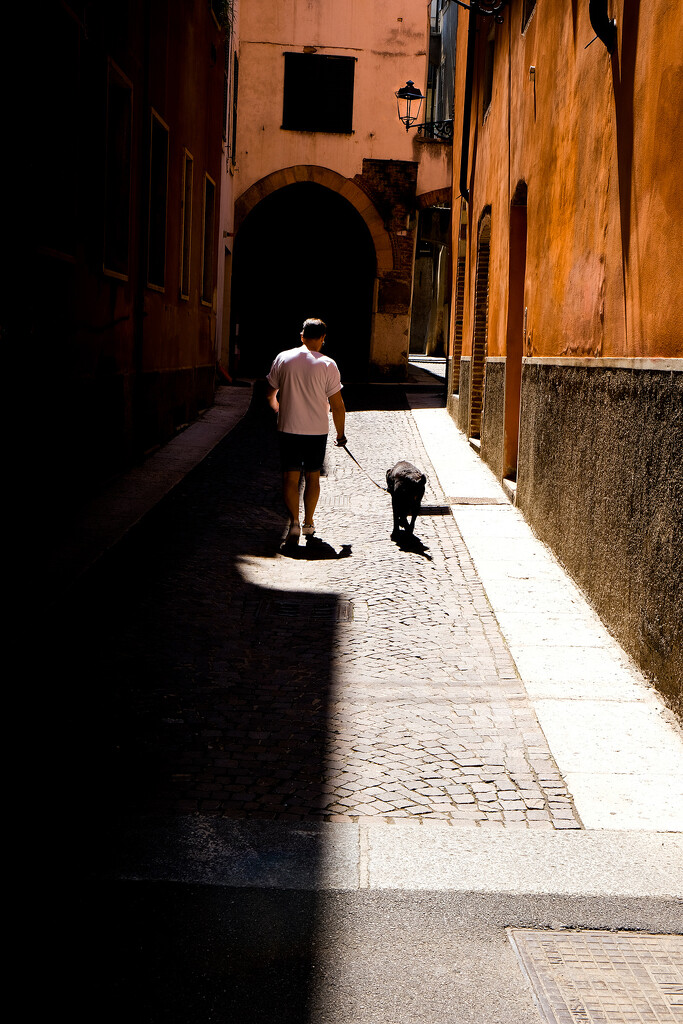 Little street under the midday sun by caterina
