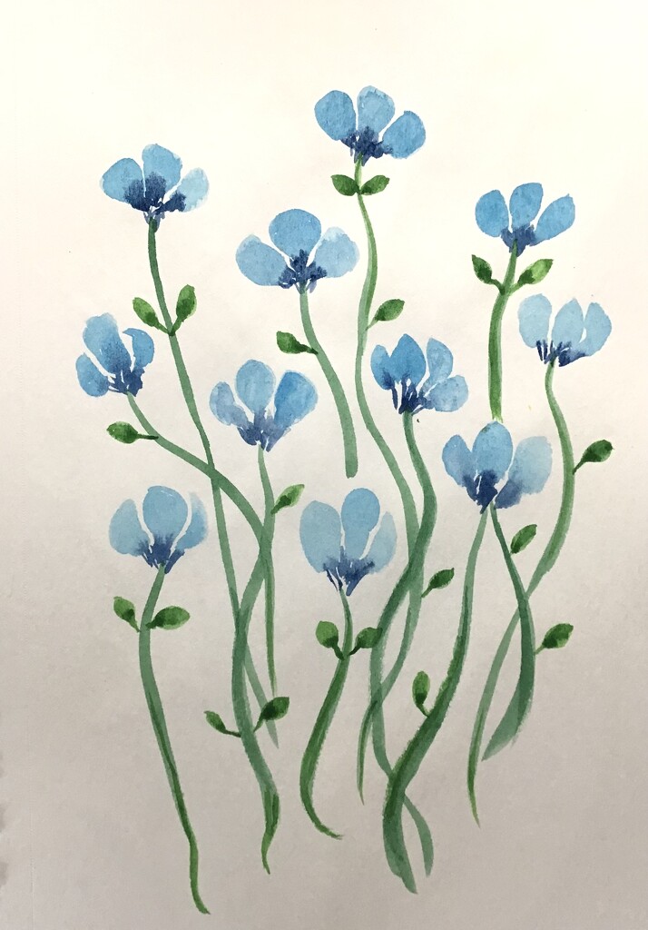 Blue Flowers Tutorial  by juliedduncan