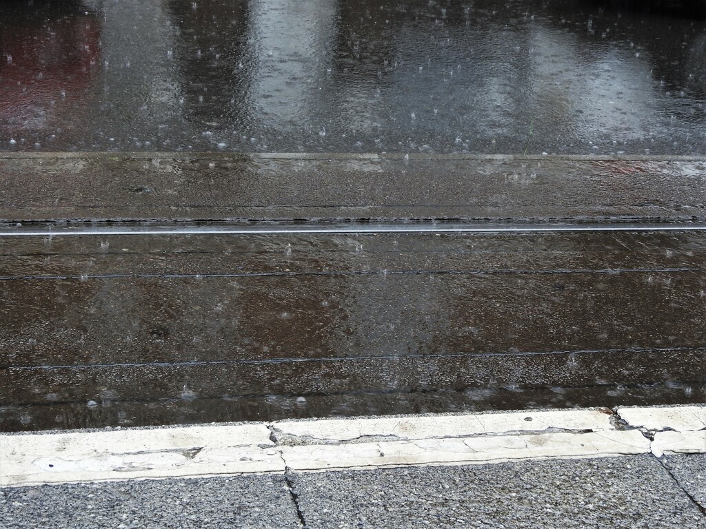 Rain - Waiting for the Tram by oldjosh