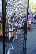 18th Jul 2021 - Tied dyed cloths on gate