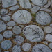 Stepping stones with plant carvings by acolyte