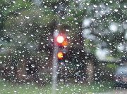 16th Feb 2010 - Rain on my windscreen at red light near home