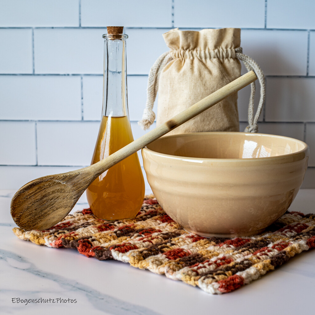 Flour and Vinegar with wooden spoon-1481 by theredcamera