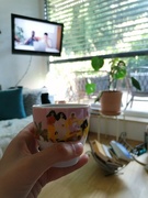 29th Jul 2021 - cutest coffee cup + yt on tv