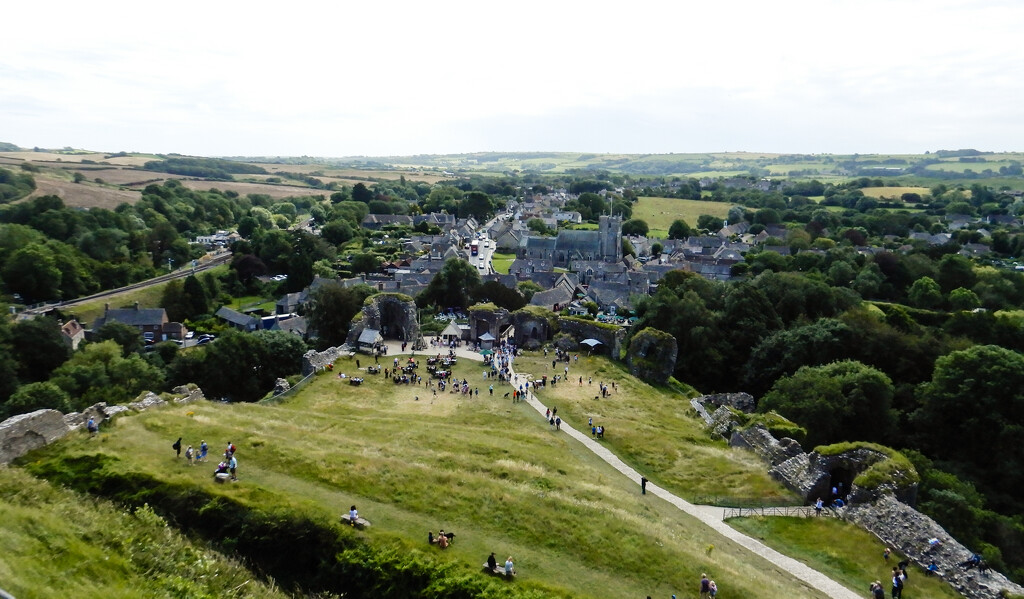 Aerial view of Corfe town by busylady