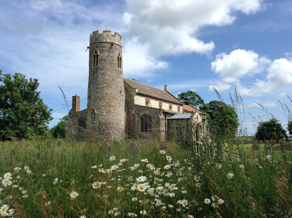 Round towered church at Wickmere by speedwell